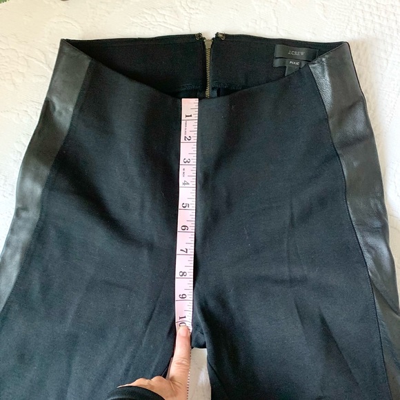 J Crew Leather Stripe Pixie Pant Black - Picture 12 of 15